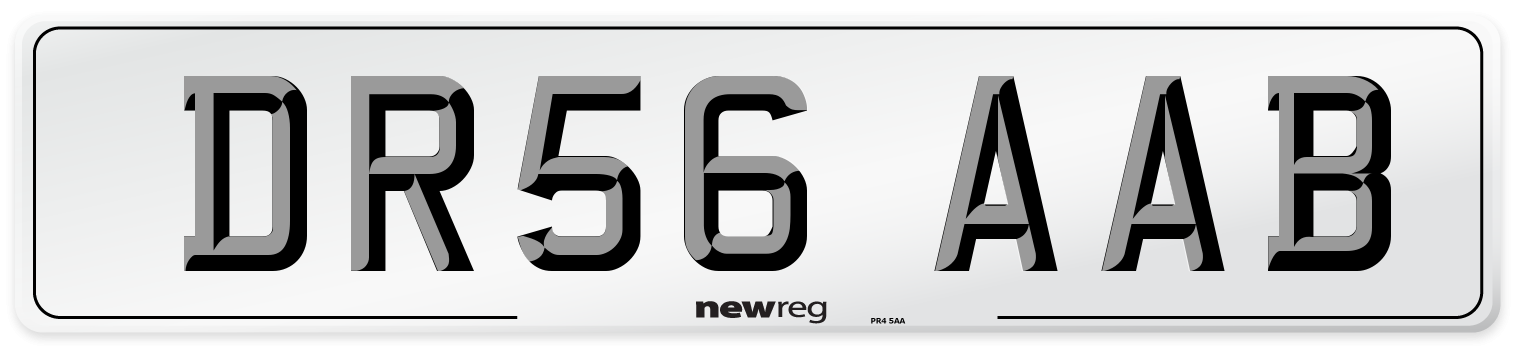 DR56 AAB Number Plate from New Reg